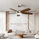 Axyaa Modern 52" LED Ceiling Fan for Indoor Lighting Fixtures