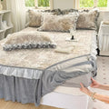 Axyaa Winter Milk Fleece Bed Skirt - Thickened Single Piece Mattress Cover