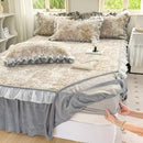 Axyaa Winter Milk Fleece Bed Skirt - Thickened Single Piece Mattress Cover