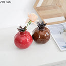 Axyaa Pomegranate Ceramic Vase - Decorative Dried Flower Hydroponic Artistic Vessel
