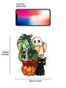 Axyaa Ghost Cat Pumpkin Wall Decor Acrylic Hanging Ornament Home Garden Gift