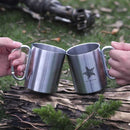 Axyaa Stainless Steel Travel Mug with Carabiner Handle for Camping & Hiking