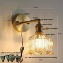 Axyaa Flower Glass LED Wall Lights - Modern Nordic Bedside Lamp