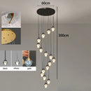 Axyaa Crystal Chandelier Stair Pendant Lamp Living Room Pendant Lights