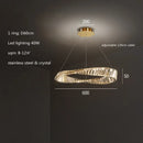 Axyaa Gold Crystal Pendant Lights Dimmable Luxury LED Irregular Ring
