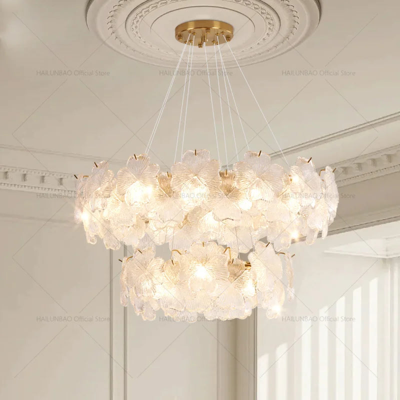 Axyaa Elegant French Clover Chandelier with Crystal Lighting