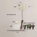 Axyaa Nordic LED Wall Light: Adjustable Glass Bedside Lamp with Pull Chain Switch