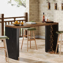 Axyaa Marble Bar Table: 55.12-Inch Modern Freestanding Mini Bar with Faux Marble Finished Tabletop