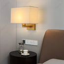 Axyaa LED Fabric Lampshade Aluminum Base Wall Lamp for Home Living Room & Bedroom