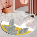 Light Luxury Round Rug by Axyaa: Stylish Teen Room Decor, Living Room Accent, Bedroom Mat