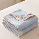 Axyaa Cotton Gauze Throw Blanket, AB Side Towel for Home, Travel & Kids