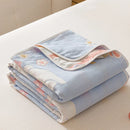 Axyaa Gauze Cotton Throw Blanket with AB Side, Ideal for Home, Baby, and Travel