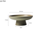 Axyaa Ceramic High Footed Fruit Plate - Japanese Style Tableware
