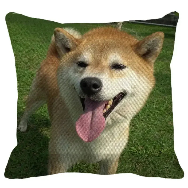 Shiba Inu Cushion Cover by Axyaa: Cute Dog Throw Pillow for Home Decor (45*45cm)