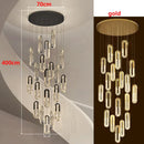 Axyaa Crystal Chandelier Stair Pendant Living Room Lighting Modern Interior Pendant Lights