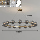 Axyaa Modern Glass Ball LED Chandelier Black/Gold Metal Pendant Light