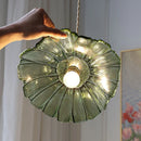 Axyaa Nordic Lotus Leaf Shape Copper Glass Pendant Light