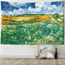Axyaa Wheat Field Cypress Tapestry Van Gogh Scene Wall Decoration