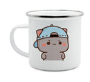 Axyaa Cat Enamel Coffee Mug - Unique Funny Tea Cup for Travel and Home