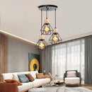 Axyaa Modern Iron Wooden Chandelier for Dining Table and Kitchen Island