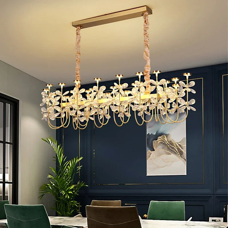 Axyaa Crystal Butterfly Chandelier: 2024 Modern LED Dimmable Pendant Lamp