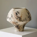 Axyaa Handcrafted Ceramic Vase: Wabi-Sabi Modern Art Sculpture for Flower Arrangement