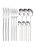 Axyaa 12pc Stainless Steel Cutlery Set - Knife, Fork, Spoon