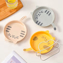 Axyaa Cat Pattern Dessert Plate: Reusable, Microwave Safe Kitchen Tableware