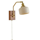 Axyaa French Vintage Wood Wall Lamps Nordic Ceramic LED Lighting
