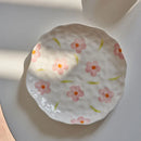 Axyaa Hand-Pinch Ceramic Plate - Vintage Floral Patterns - Multi-Use Serving Plate