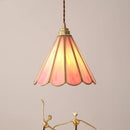 Axyaa Pink Glass LED Pendant Lights - Copper Nordic Hanging Lamp for Bedroom, Dining, and Living Room