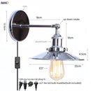 Axyaa Antique Plug In LED Wall Lights Vintage Industrial Lamparas