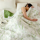 Axyaa Bamboo Jacquard Puff Blanket, Antibacterial Summer Bedspread