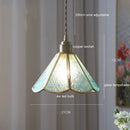 Axyaa Vintage LED Pendant Light with Wood, Copper & Glass Lampshade