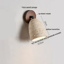 Axyaa Yellow Travertine LED Wall Lights Bathroom Mirror Bedside Lamp