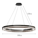 Axyaa Black Glass LED Pendant Chandeliers for Modern Nordic Living Dining Room Decor