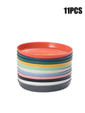 Axyaa Plastic Dinner & Dessert Plates, Reusable, Microwave & Dishwasher Safe