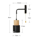 Axyaa Wooden Wall Lamp with Zipper Switch for Bedroom and Living Room