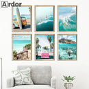 Nordic Surfing Canvas Wall Art for Living Room Decoration by Axyaa