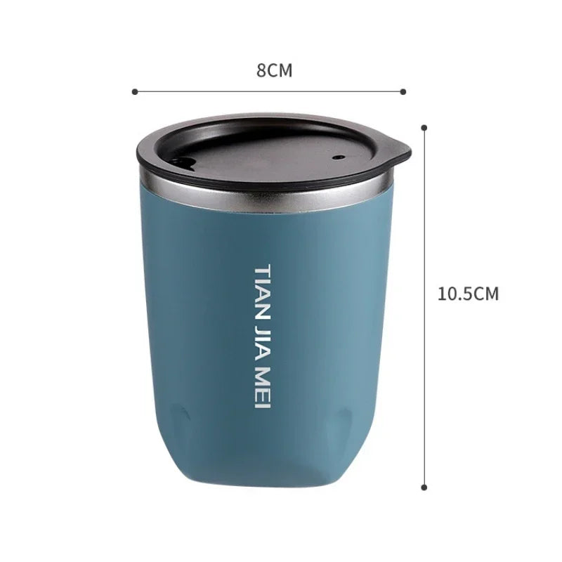 Axyaa Stainless Steel Portable Thermos Cup, 300ml Simple Office Coffee Mug