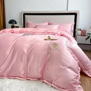 Axyaa Butterfly Embroidery 120-Count Cotton 4-Piece Naked Sleeping Set