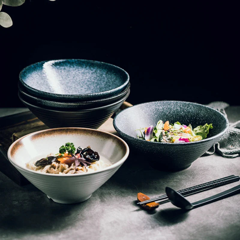 Axya Ceramic Ramen Bowl Set - Creative Tableware for Household Soups & More