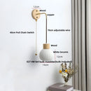 Axyaa Nordic Modern LED Wall Sconce Natural Wood & Ceramic Bathroom Mirror Light