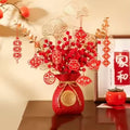 Axyaa Fruit Money Bag Vase with Artificial Flowers Bouquet - Home Décor Craft