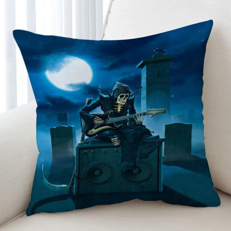 Axyaa Skull Lighthouse Monster Cushion Covers 45x45CM - Cool Art Animals Scary Design