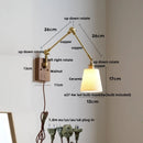 Axyaa Walnut Wood LED Wall Lamp Sconce Rotate Bedside Light