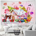 Axyaa Winter Snowman Print Tapestry for Christmas Party Decoration