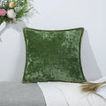 Luxurious Chenille Green Cushion Cover for Sofa Home Decor by Axyaa