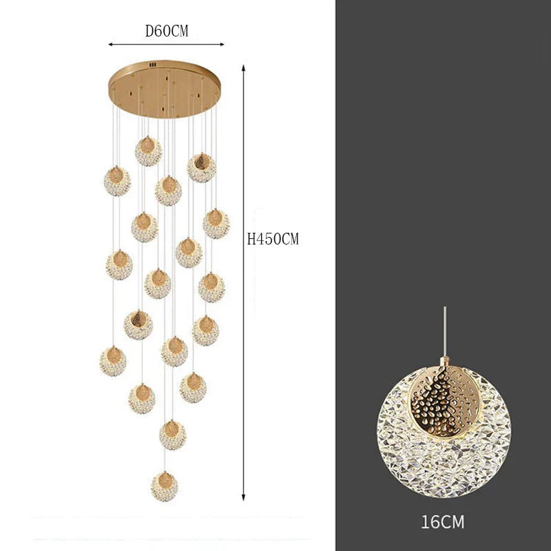 Axyaa Nordic Stair Chandelier Ceiling Light for Living and Dining Room