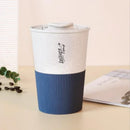 Axyaa Double Wall Travel Coffee Cup with Lid - Portable Wheat Straw Material